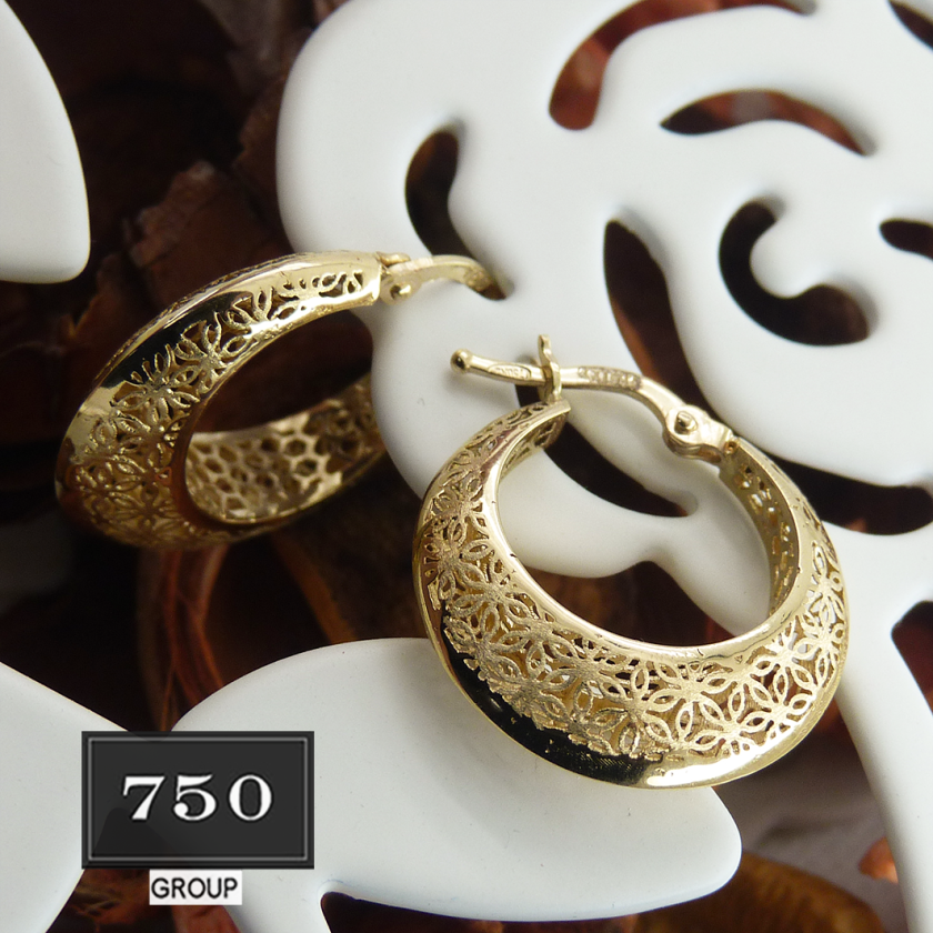 18k Gold Hoops